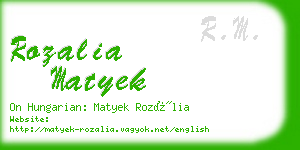 rozalia matyek business card